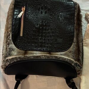 Elegant Black and Brown Women's Backpack